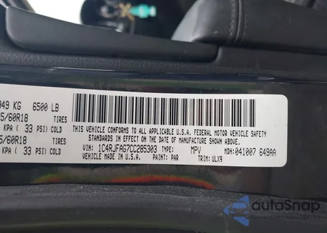 2012 Jeep Grand Cherokee Laredo from USA, damaged, VIN 1C4RJFAG7CC285303